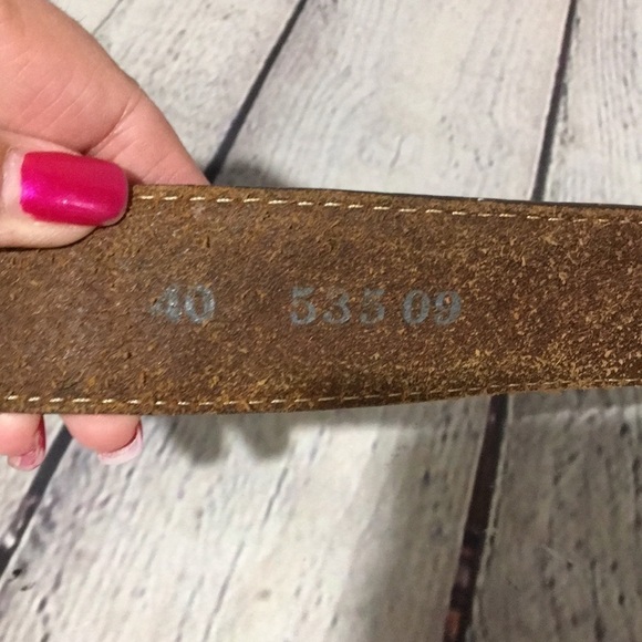 Vintage leather Buffalo Nickel southwest design belt 40” - Picture 5 of 5